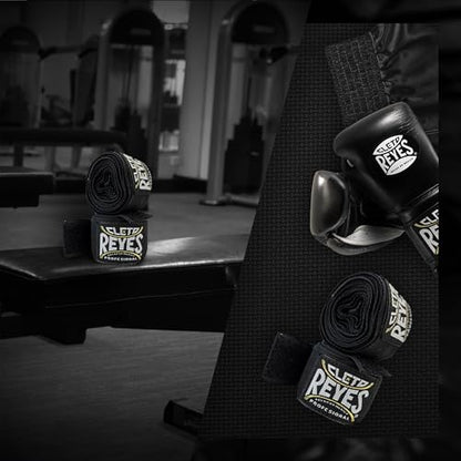 CLETO REYES Compression Hand Wraps for Boxing Gloves, Stretchy Breathable, MMA, Kickboxing, Muay Thai, Black - size: Pack of 2