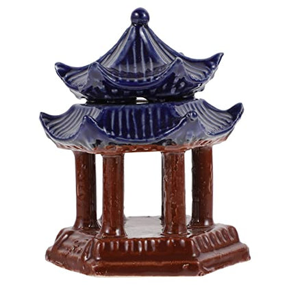 balacoo Ceramic Pavilion Aquarium Decor 3.93In Mini Pagoda Fish Tank Ornament for Aquatic Landscaping and Zen Garden Aquarium Decoration
