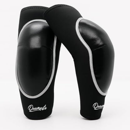 Muay Thai MMA Thai Elbow Protector Elbow Protector Tendinite Elbow Guard (Black*Black, Single)
