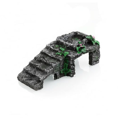 Black Resin Decorative Ornament with Cave and Platform for Home & Garden Display