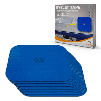 Grommet Reinforcement Tape - Double Eyelet Strength, Repair tarp Eyelets, Tarpaulin Grommets kit, Tarpaulins Protection 10-Pack (1220)
