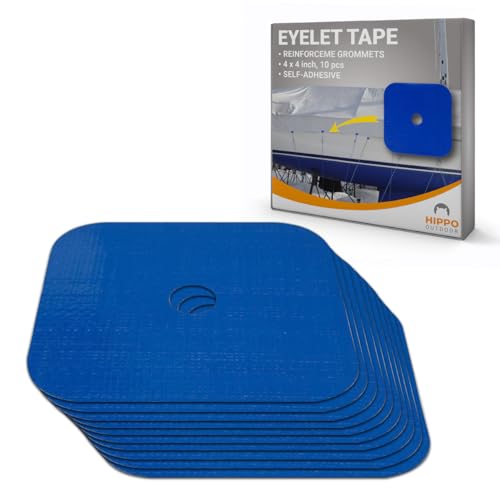 Grommet Reinforcement Tape - Double Eyelet Strength, Repair tarp Eyelets, Tarpaulin Grommets kit, Tarpaulins Protection 10-Pack (1220)