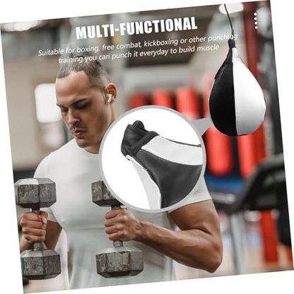 Abaodam Leather Double End Boxing Ball Height Hanging Punch Bag for MMA Training Home Workouts and Gym Use Durable PU Leather and Reflex Enhancement