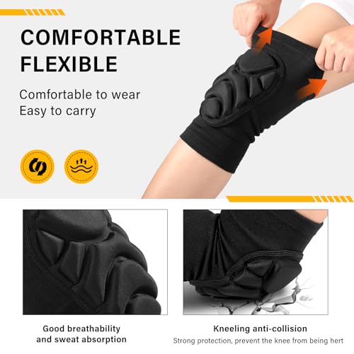 Haysandy 8 Pairs Knee Pads Bulk, Volleyball Breathable Knees Pads with Thick Sponge for Adult Youth Women Men Dancer Sport Training Workout Protector (Black,M Size) - size: Medium