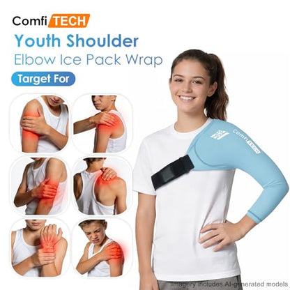 ComfiTECH Youth Shoulder Arm Ice Pack Wrap for Young Pitchers, Large - size: Large