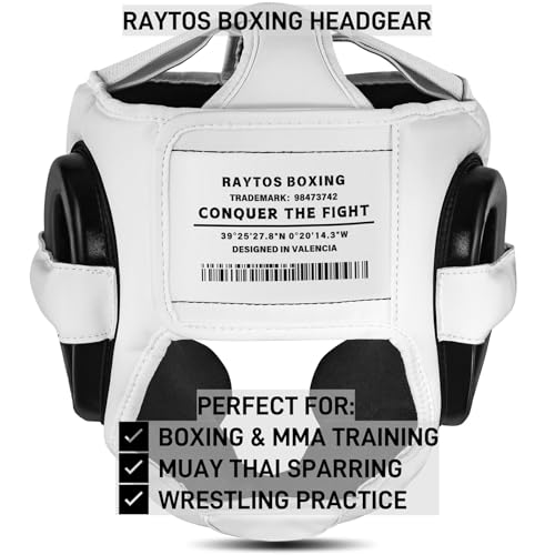 Black & White Boxing Headgear Set - 2-Pack Professional Lightweight Open Face Head Guards with Breathable Protection, Secure Fit for MMA Muay Thai Kickboxing Sparring Training