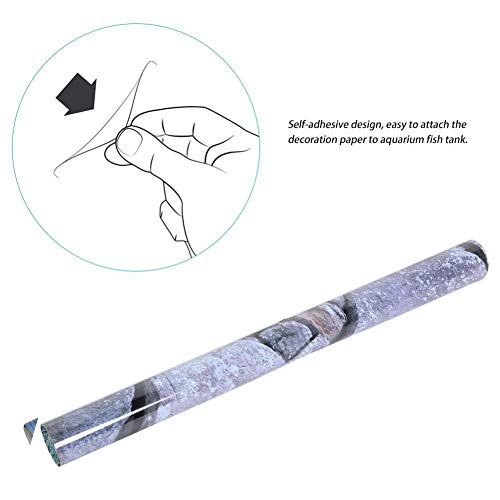 Fish Tank Background Sticker, Self Adhesive Rock Design for Aquariums Reptile Tanks 10 Gallon 24-48 Inch Sizes (122 * 46cm) - size: 122*46cm