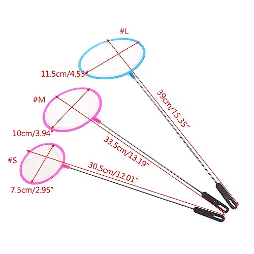 Aquarium Fishing Net 3 4 4.5 Inch Diameter Fine Mesh Small Catching for with Plastic Handle for Fish Betta Aquarium, Large - size: Large