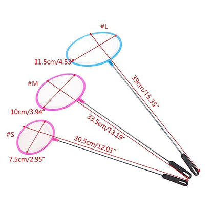 Aquarium Fishing Net 3 4 4.5 Inch Diameter Fine Mesh Small Catching for with Plastic Handle for Fish Betta Aquarium, Large - size: Large