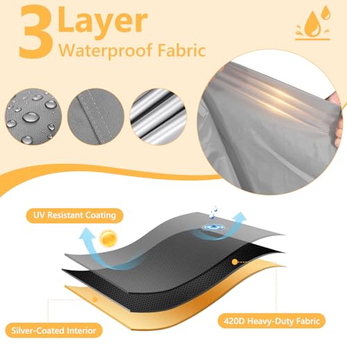 40lb Propane Tank Cover, Heavy-Duty Waterproof Outdoor Gas Cylinder Cover, All-Weather Dustproof, Fits Standard 40lb Tank Cylinder-13.4" Dia x29.3 H,Gray - color: Gray, size: 40lb