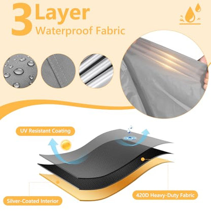 40lb Propane Tank Cover, Heavy-Duty Waterproof Outdoor Gas Cylinder Cover, All-Weather Dustproof, Fits Standard 40lb Tank Cylinder-13.4" Dia x29.3 H,Gray - color: Gray, size: 40lb