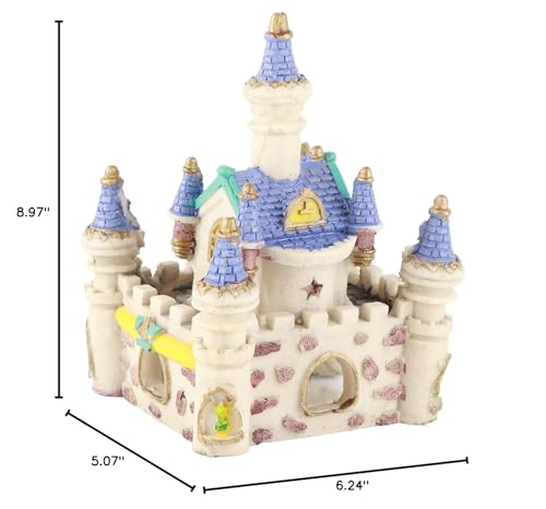 Aquarium Resin Castle Decoration, High Simulation Roman Castle Ornament for Fish Tank, Lifelike Aquatic Hideout with Safe Non - Resin for Freshwater and Saltwater