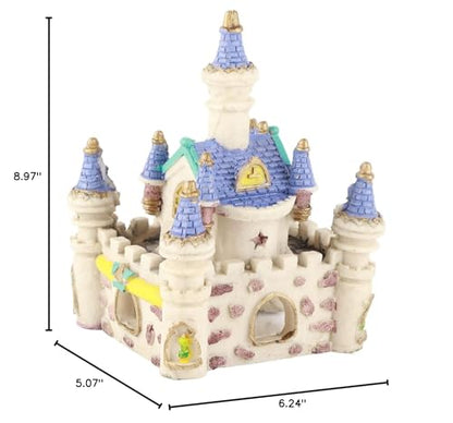 Aquarium Resin Castle Decoration, High Simulation Roman Castle Ornament for Fish Tank, Lifelike Aquatic Hideout with Safe Non - Resin for Freshwater and Saltwater