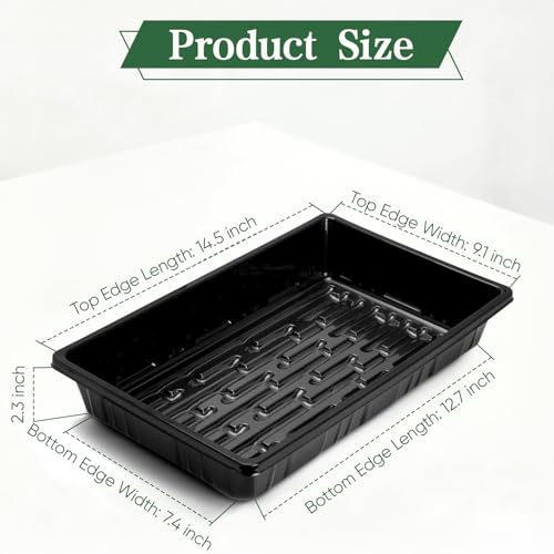 Upgraded 20 Pack Plant Growing Trays Seed Starting Tray Microgreens Growing Trays Seedling Plant Germination Starter Tray Transplant Fodder Flats, No Holes, No Leakage, Reusable (1015) - size: 1015