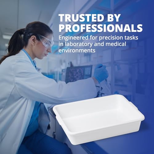 United Scientific Polypropylene Multi-Purpose Containment Tray - Plastic Trays for Sterilizing & Drying Lab Supplies - Durable and Temperature Resistant Storage Tray - 15" L x 12" W x 3" H (1 Count) - size: 15" x 12" x 3" (1 Count)