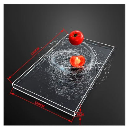 Zfmnoyev Acrylic Water Tank Shallow Sink Tray, Photography Props Display Cabinet, Photography Tray for Shooting Low Water Tank, Table Storage Box(120x100x6cm/47x39x2in) - size: 120x100x6cm/47x39x2in