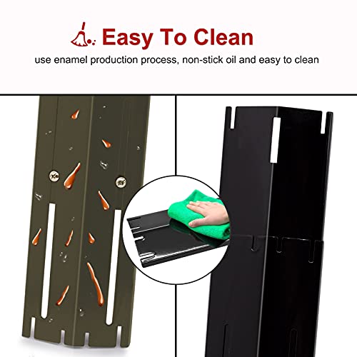 Universal Adjustable Grill Heat Plates/Heat Tents/Burner Covers/Heat Deflectors/BBQ Grill Heat Shields/Grill Cover Plates/Grill Diffuser for Gas Grill, Porcelain Steel Grill Replacement Parts (5-Pack) - color: 5-Pack