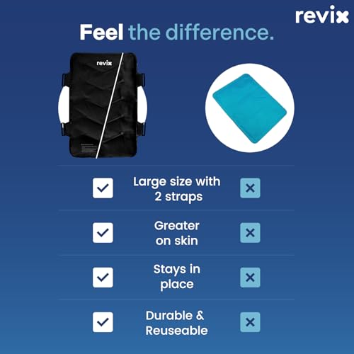 REVIX Extra Large Ice Pack for Back, 13” x 21” Reusable Gel Cold Pack Wrap - style: Black-1 Pack