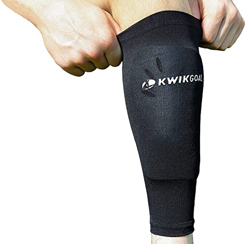 Kwik Goal Shin Guard Compression Sleeves - color: Black, size: Adult