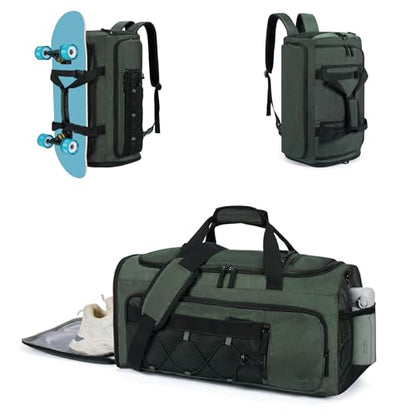 CLUCI Gym Bag for Men & Women, 35L Sports Duffle Bag for Travel,4 in 1 Weekender Bag,Overnight Backpack with Shoe Compartment,Carry on Duffel Bag for Airplane
