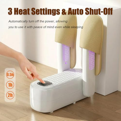 Boot Dryer - 3-4 Heat Settings, 360° Quick Drying, Auto Shut-Off and Timer for Tennis, Work Boots, Gloves
