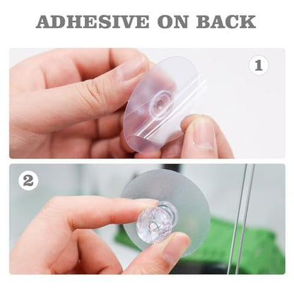 10 Pcs Aquarium Lid Handle, Acrylic Round Handles with Adhesive for Fish Tank Cover, Fish Tank Accessories, Aquarium Lid Handle Replacement