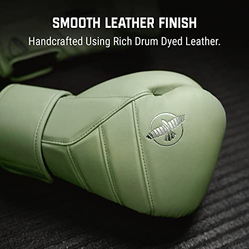 Hayabusa T3 Kanpeki Leather Boxing Gloves - color: Summer Moss Green, size: 12oz