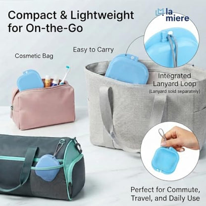 LA MIERE Retainer Case - 1 Pack- Odorless Mouth Guard Case - Ventilated, Durable & Hygienic Dentures & Aligners, Sky Blue - color: Sky Blue