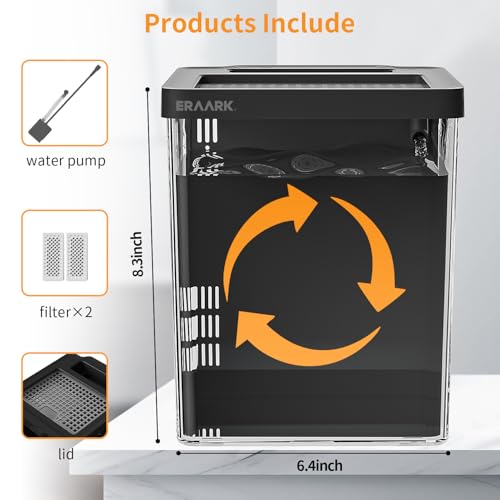 1.5 Gallon Betta Fish Tank Aquarium kit with Filter LED Light, Water Pump, Fish Tank Starter Kits, Fish Bowl