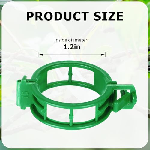 400PCS Plant Support Clips, Tomato Clips, Plastic Garden Clips, Vine Clips for Tomato Cucumber Flower Squash Vine, 1.2” Inner Diameter, Prevent Tomatoes from Pinching or Falling Off（Green） ﻿ - color: Green 400Pcs