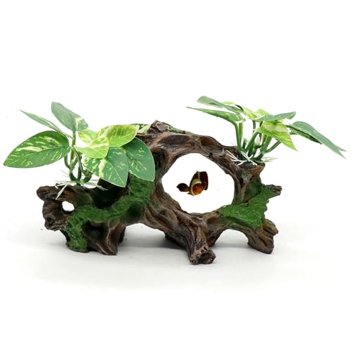 Fish Tank Decorations Artifical Driftwood Cave Aquarium Decor Ornaments Silk Aquarium Plants for Betta Fish Tank Accessories - color: Type-a