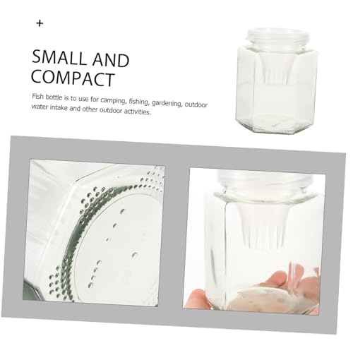 Yardwe Glass Fish Container for Boys and Girls Portable Fishing -Resistant Glass Lid for Catching Shrimp and Crabs Outdoor Fishing Accessory Sturdy Fish Catcher