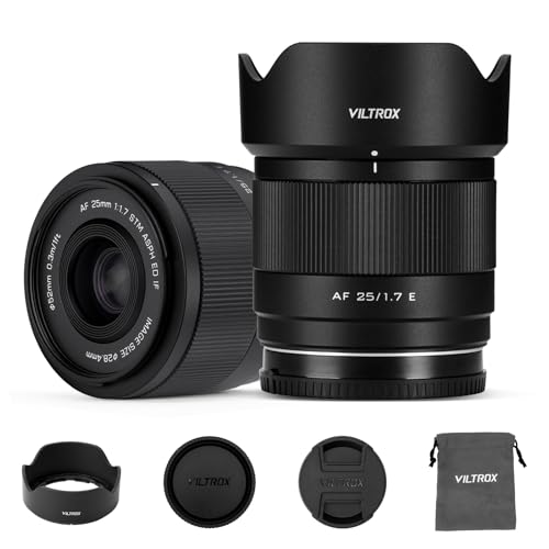VILTROX 25mm F1.7 Air FE Pocket Dispo Lens AF F/1.7 E-Mount Portable Shot for Sony Beginner's Lens Auto Fcous APS-C Large Aperture Prime FE Lenses