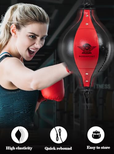 Boxing Double End Punching Ball Striking Punching Bag Kit, Speed Striking Reflex Kit with Bungee Cords Perfect for Reaction, Agility, and Hand Eye Coordination Training