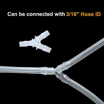 Feelers 3/16" Plastic Hose Barb Tee Fitting 10 Pack, Equal Barbed Y-Shaped 3-Way Connector, Tube Splicer Union Adapter for Air Line, Fuel Line, Water Hose