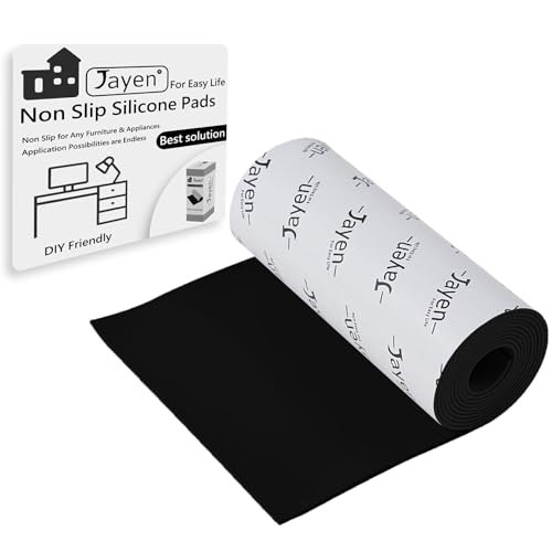 Non Slip Self Adhesive Silicone Cuttable Furniture Pads - 5x40 inch Versatile Non-Slip Silicone Pads for Variety of Objects, Appliances and Furniture - color: 5x40 Black