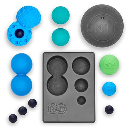 RAD Yoga Bundle for Myofascial Release, Muscle Recovery, & Relaxation – Includes Multi-Use Yoga Block, Neuro Ball Foot Roller, Peanut & Massage Balls in Multiple Sizes & Densities - style: Yoga Bundle – 7-Piece