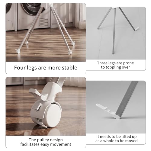 RFOUO Foldable Clothes Drying Rack Aluminum 4 Legs 16 Rods Double Layer - color: Double