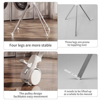 RFOUO Foldable Clothes Drying Rack Aluminum 4 Legs 16 Rods Double Layer - color: Double