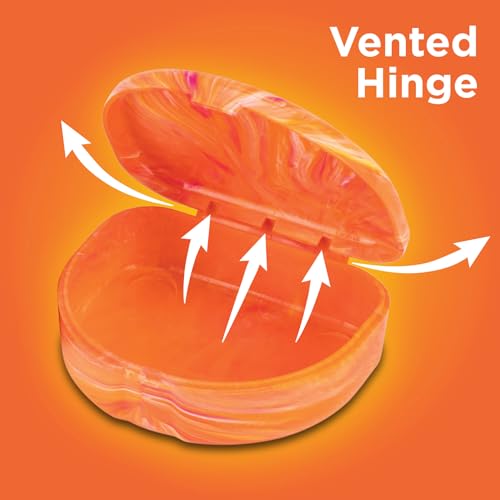 Practicon Marble Retainer Cases, Orthodontic Aligner Case, Mouth Guard Holder (3 Pack) (Citrus) - color: Citrus