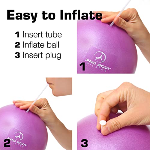 ProBody Pilates Ball Small - 9 Inch Physical Therapy Ball | PT-Grade Anti-Burst PVC, Between-Knees Stability, Postpartum & Rehab, Small Exercise Ball, Inflator - color: Yellow