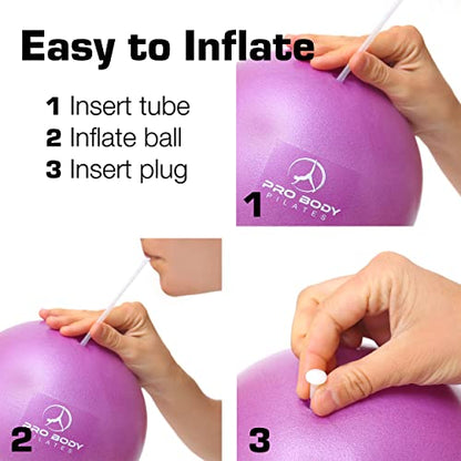 ProBody Pilates Ball Small - 9 Inch Physical Therapy Ball | PT-Grade Anti-Burst PVC, Between-Knees Stability, Postpartum & Rehab, Small Exercise Ball, Inflator - color: Yellow