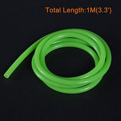 uxcell Silicone Tube 3mm ID x 5mm OD 3.3' Flexible Silicone Rubber Tubing Water Air Hose Pipe Green for Pump Transfer