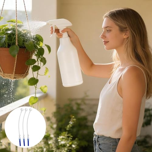 3-Pack Universal Fit 360° Spray Bottle Adapter, Universal Connector, Weighted Tube Replacement for Sprayers, Upside Down Multi-Angle Sprayer Attachment (Not Includes Spray Bottle + Nozzle)