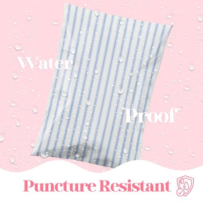 14.5x19 Designer Poly Mailer 100 Pack Heavy Duty Waterproof Self Seal Shipping Bags for Small Business Large Mailing Envelopes Bulk Tear Resistant Packaging Blue Stripe - color: Blue Stripes, size: 14.5x19