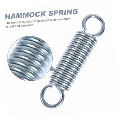 Stainless Steel Hammock Spring Hook Set for Outdoor Hanging Chair - color: Silver
