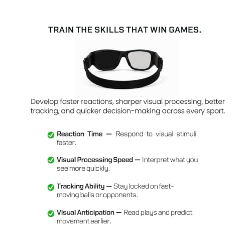 Applied Vision Sports Vision Training Strobe Glasses - Sports Reaction Training. Reflex and Hand-Eye Coordination Tool
