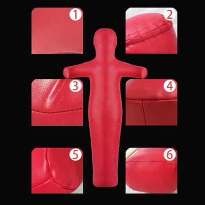 Unfilled Practice Dummy for Karate Sanda, 150cm (59 inch) Grappling Dummy Cover, PU Material, Versatile Boxing MMA Training Equipment