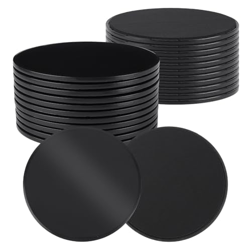 UNICRAFTALE 24Pcs Core Sliders for Working Out Dual Sided Exercise Sliders Fitness Discs Black Gliding Discs for Core Workout Group Training Classes Fitness Pilates 17.5cm Diameter