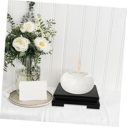 Healifty Solid Wood Square Display Stand Base Height Smooth Surface Flowerpot Holder Pedestal for Teaset Buddha Vase Aquarium and Home Ornament Showcase